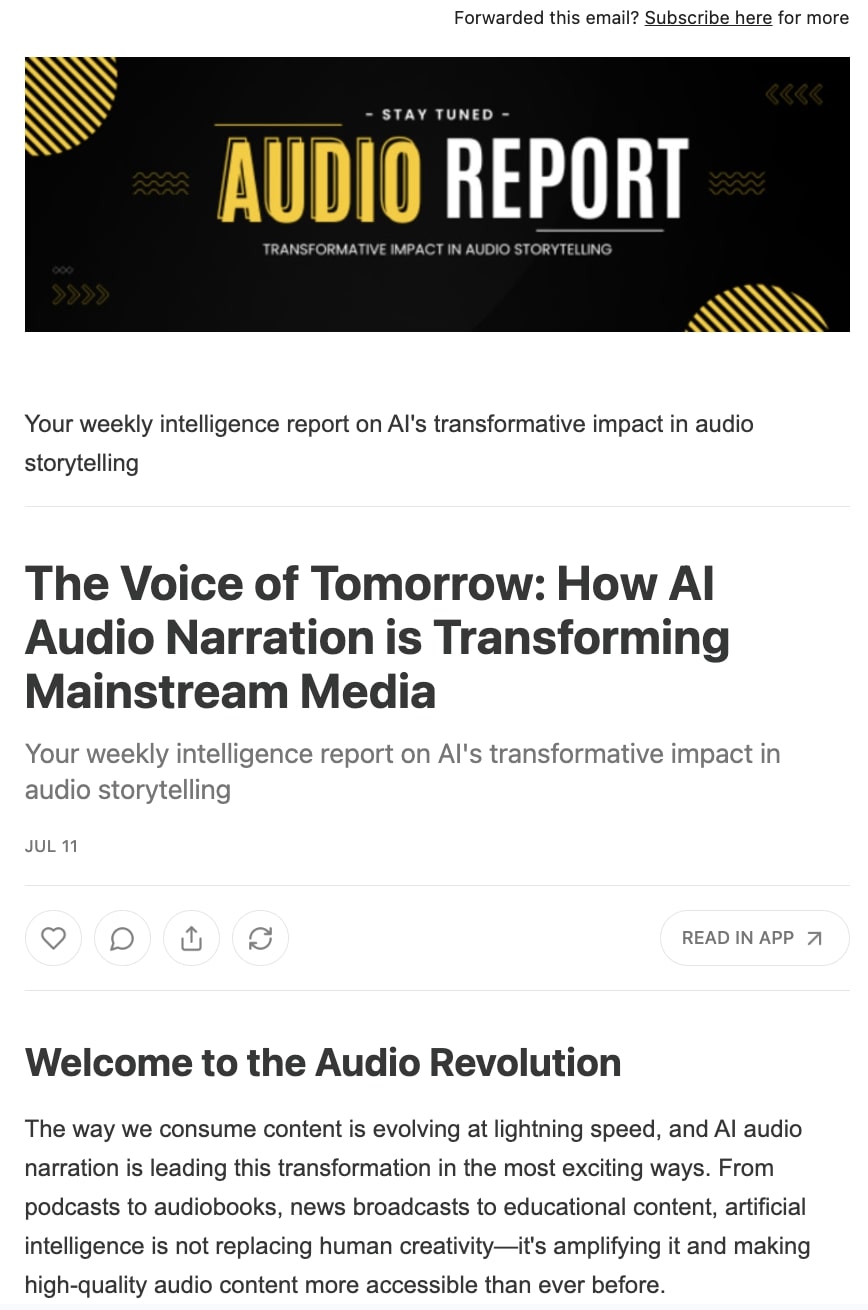 Newsletters content example